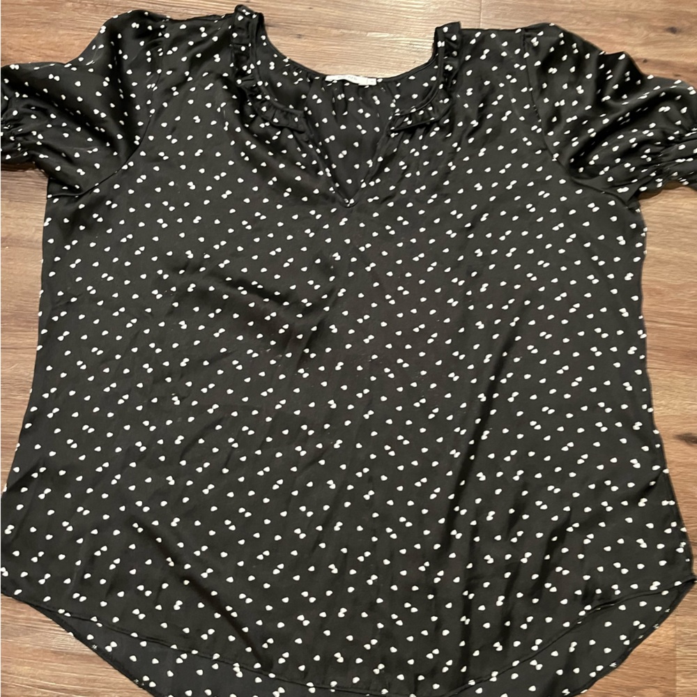 Plus heart print fancy work shirt